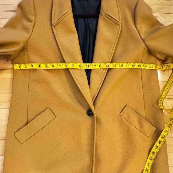 Zara Tan/Camel Wool Trench Coat for Women - Picture 7 of 11